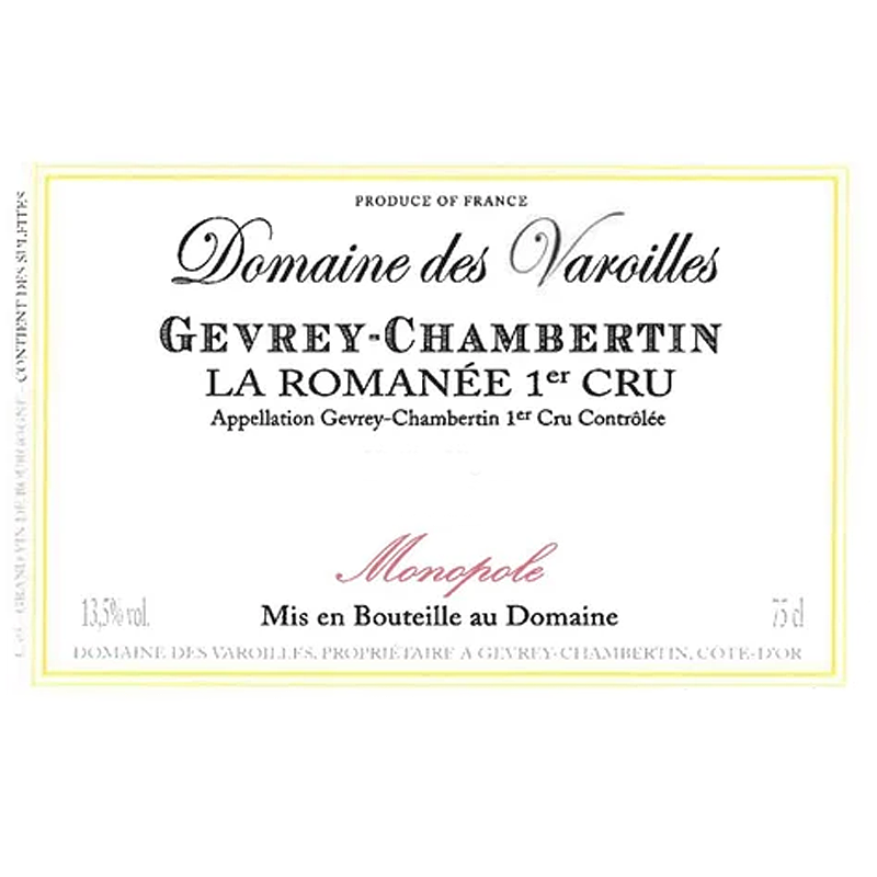 Domaine des Varoilles Gevrey Chambertin 1er Cru La Romanee 2019 750ml