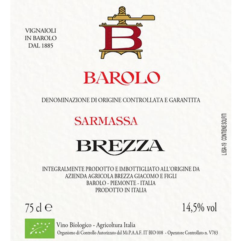 Brezza Barolo Sarmassa 2019 750ml